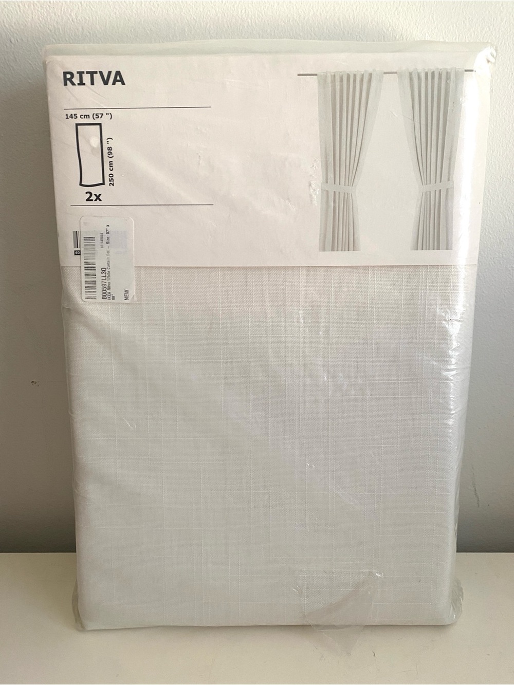 IKEA RITVA White Curtain Panels - 2 Pack